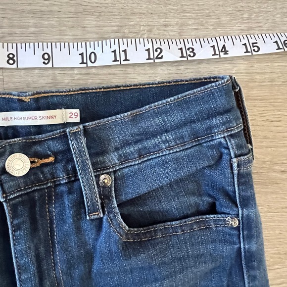 Levi's Mile High Super Skinny Medium Wash Jeans Size 29 - Picture 11 of 13